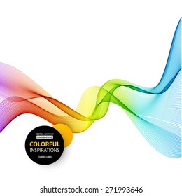 Vector Abstract spectrum curved lines background. Template brochure design.