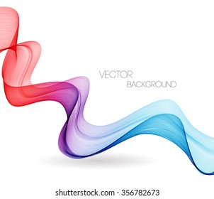 Vector Abstract spectrum curved lines background. Template brochure design. Smoke wave
