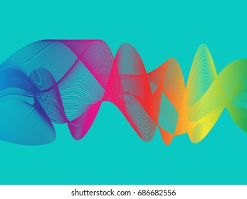 Vector Abstract spectrum curved lines background. Template brochure design