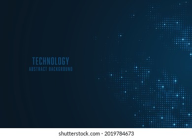 Vector abstract spectrum dark background. Dots glow light.
