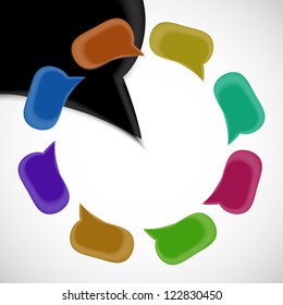 Vector abstract speech bubbles diagram