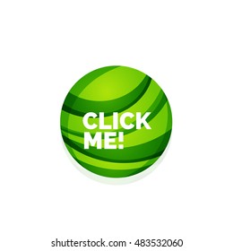 Vector abstract sphere button template. Minimalistic geometric clean style