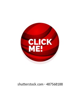 Vector abstract sphere button template. Minimalistic geometric clean style