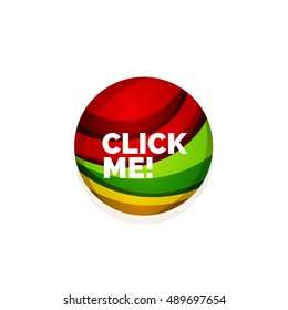 Vector abstract sphere button template. Minimalistic geometric clean style