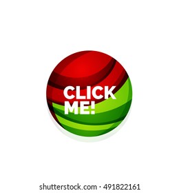 Vector abstract sphere button template. Minimalistic geometric clean style