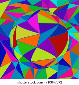 Vector abstract sphere effect background. Optical illusion. 