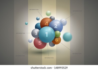 Vector abstract sphere infographics design template. Elements are layered separately in vector file.