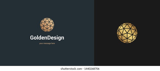 Vector abstract sphere logo emblem design elegant modern minimal style vector illustration. Premium business geometric logotype symbol for corporate identity.