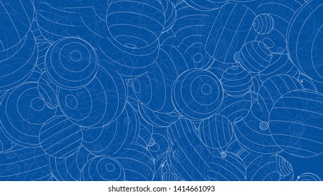 Vector abstract spheres background. Vector rendering of 3d. Wire-frame style