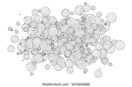 Vector abstract spheres background. Vector rendering of 3d. Wire-frame style