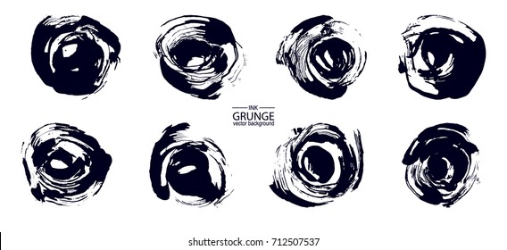 Vector abstract spiral, grunge element. Abstract swirl form, set abstract tornado, Hand drawing.