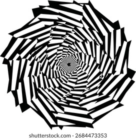 Vector abstract spiral illusion ornament inspired by Aomori traditional geometry