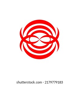 vector abstract spiral logo in red