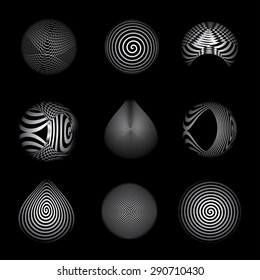 Vector abstract spirals set.