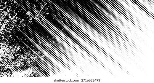 Salpicaduras abstractas de Vector y pintura punteada Pincel de semitono afligido con textura grunge