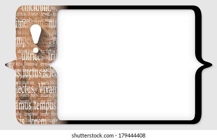 vector abstract square brackets with exclamation mark