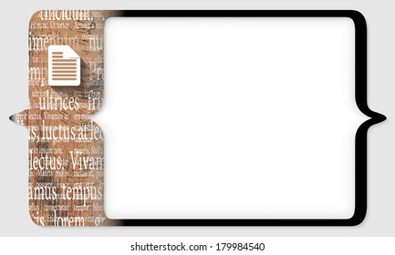 vector abstract square brackets with  note icon