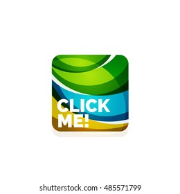 Vector abstract square button template. Minimalistic geometric clean style