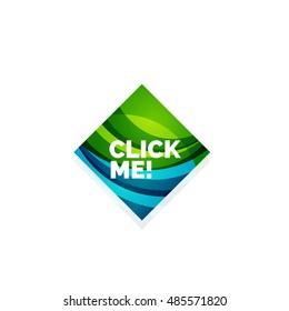 Vector abstract square button template. Minimalistic geometric clean style