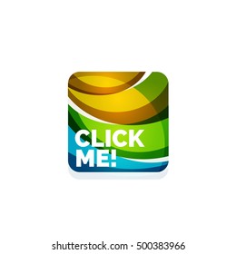 Vector abstract square button template. Minimalistic geometric clean style