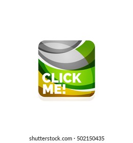 Vector abstract square button template. Minimalistic geometric clean style