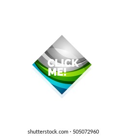 Vector abstract square button template. Minimalistic geometric clean style