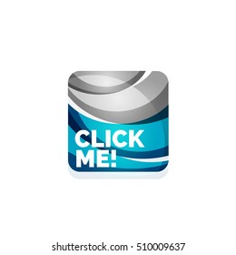 Vector abstract square button template. Minimalistic geometric clean style