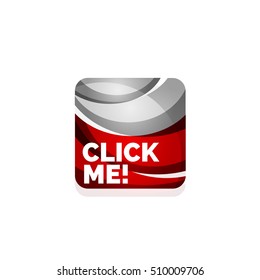 Vector abstract square button template. Minimalistic geometric clean style
