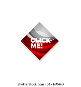 Vector abstract square button template. Minimalistic geometric clean style