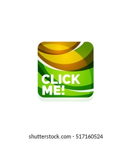 Vector abstract square button template. Minimalistic geometric clean style