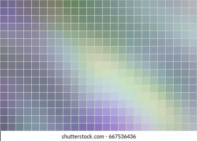 Vector abstract square mosaic tile neutral pastel rainbow background, horizontal format.