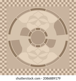 vector abstract square pattern, silk scarf design, fashion textile ornament