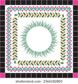 vector abstract square pattern, silk scarf design, fashion textile ornament Bandanna shawl, tablecloth fabric print, silk neck scarf,sealing, tile, floor tile, farsealing, texture, circle.