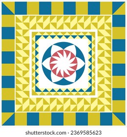patrón cuadrado abstracto vectorial, diseño de la bufanda de seda, adorno textil de moda, chal de Bandanna, estampado de tela de mantel, pañuelo de cuello de seda, sellado, baldosas, baldosas, sellado de faros, textura, círculo.