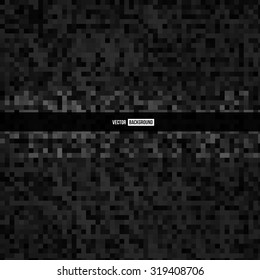 Vector abstract square pixel mosaic. background black