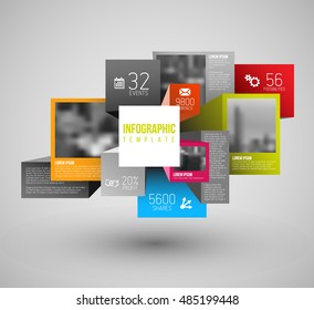 Vector abstract squares and cubes background illustration / infographic template with place for your content