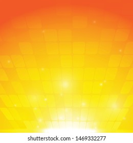 Vector : Abstract squares with orange yellow background