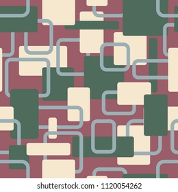 Vector abstract squares seamless cream pattern for wrapping, craft, textile, fabric, ceramic