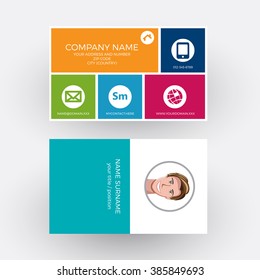 Vector Abstract Squares And Windows Business Card