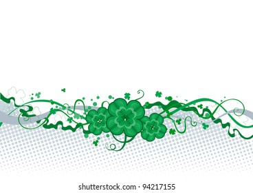 Vector abstract  St. Patrick's Day border with clover