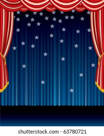 vector abstract stage in patriotic colors, eps 10 file