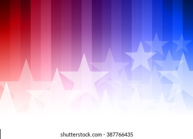 Vector abstract star background. Blue, red and white colors. 