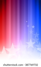 Vector abstract star background. Blue, red and white colors. 