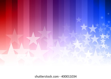 Vector abstract star background. Blue, red and white colors. 