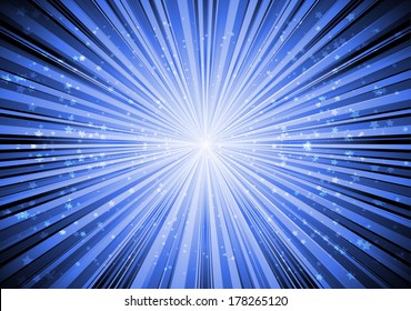 Vector abstract star burst retro blue background - Vector stars and sparks glitz background illustration