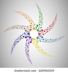 Vector abstract star from colorful dots.