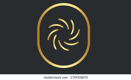 estrella abstracta vectorial en un marco dorado sobre un fondo negro