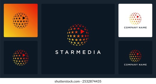 Vector abstract of star media logo and icon, can be used in various media easily, editable