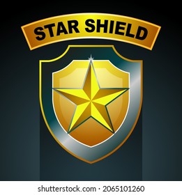 Vector abstract, star shield symbol or emblem