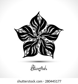 Vector Abstract Starfish. Patterned Sea Logo Collection. Decorative Design